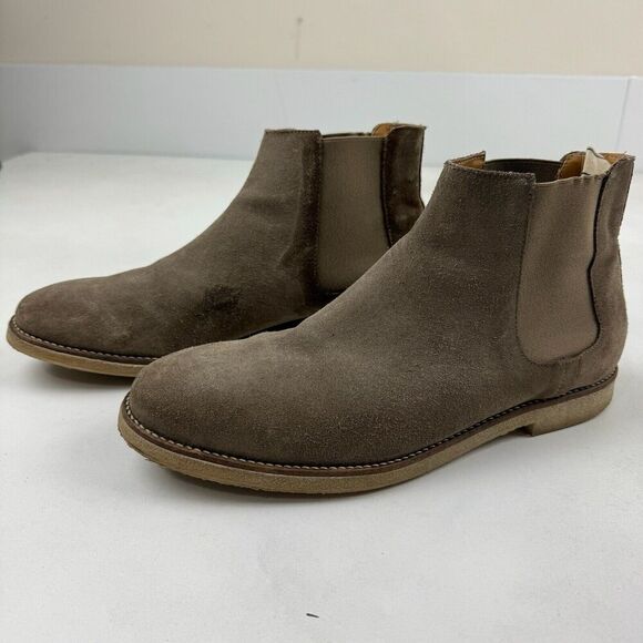 Zara Man Brown Suede Chelsea Ankle Boots Almond Toe Size 44 US 11 - Picture 3 of 12